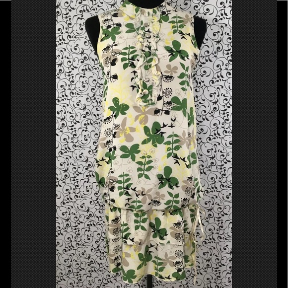 Madison Marcus Dresses & Skirts - Madison Marcus Floral Silk Drop Waist Dress